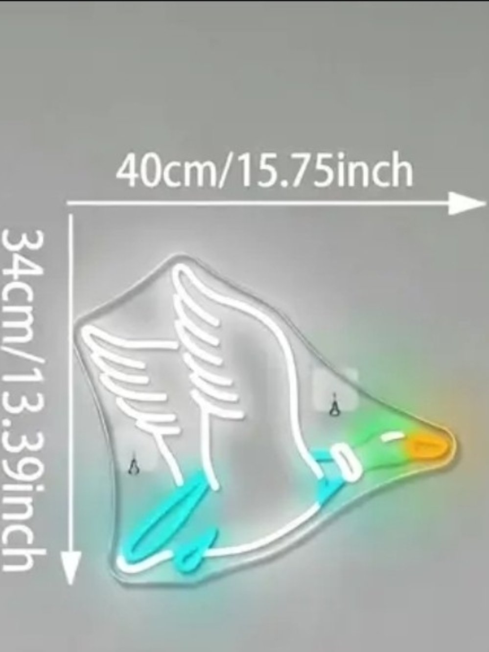 Neon Flying Duck Wall Sign - Multicolor - Picture 3 of 5